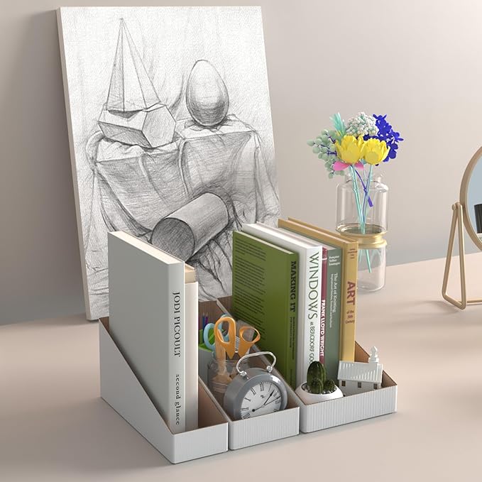 ZBEIVAN Cardboard Storage Bins Boxes 35 Packs 9.4x4x4.5 Inches, Easy Assembly Pantry Organizer Bins for Shelf, White