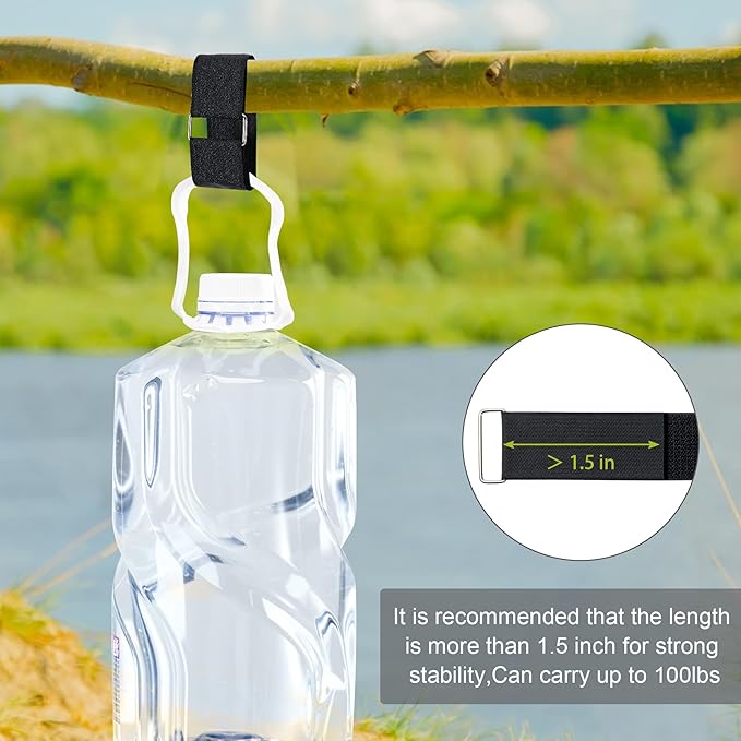 1.5" x32Ft Hook and Loop Straps Cinch Straps Heavy Duty with 32 Metal Buckles, Adjustable Fastening Cable Straps, Free Cut Length, Reusable Nylon Cable Ties for Organizer or Storage, Black