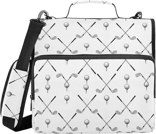 Zipper Binder Bag 3 Ring File Folder Portfolio Organizer Zippered Binder Bags with Strap Fits Laptop Women Men