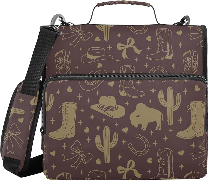 Zipper Binder Bag 3 Ring File Folder Portfolio Organizer Zippered Binder Bags with Strap Fits Laptop Women Men