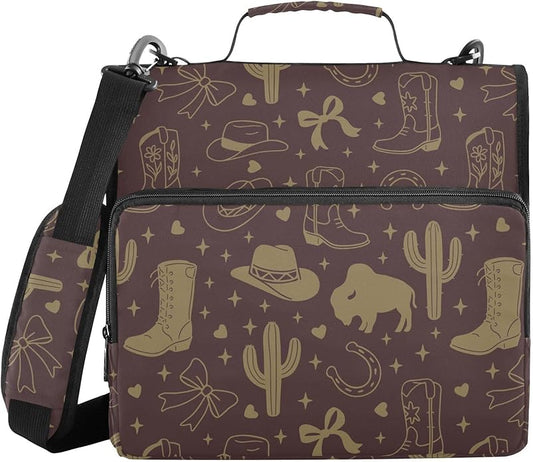 Zipper Binder Bag 3 Ring File Folder Portfolio Organizer Zippered Binder Bags with Strap Fits Laptop Women Men