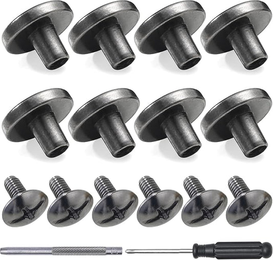 YORANYO 30Sets Chicago Screws Leather Rivets Screw Rivets Metal Studs for Clothing Chicago Binding Screws Spike and Studs for Decorate Repair Shoes Belts Bag Purse Dog Collar Leather Craft (Gunmetal)