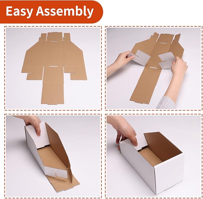ZBEIVAN Cardboard Storage Bins Boxes 35 Packs 9.4x4x4.5 Inches, Easy Assembly Pantry Organizer Bins for Shelf, White