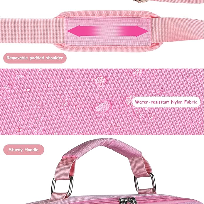 Zipper Binder 3 Ring, 500 Sheets Capacity, 2 Inch Binder with Shoulder Strap Fits for 14 Inch Laptop School and Office