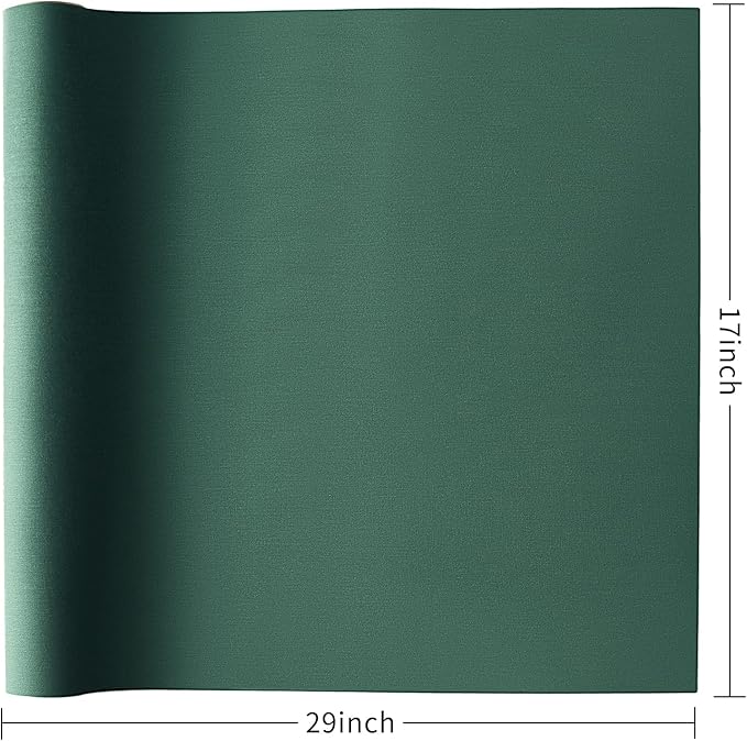 Wooqu Book Cloth, Fabric Surface and Paper Backed, Easy to Use, Strong, 17x29”, for Book Binding, Dark Green