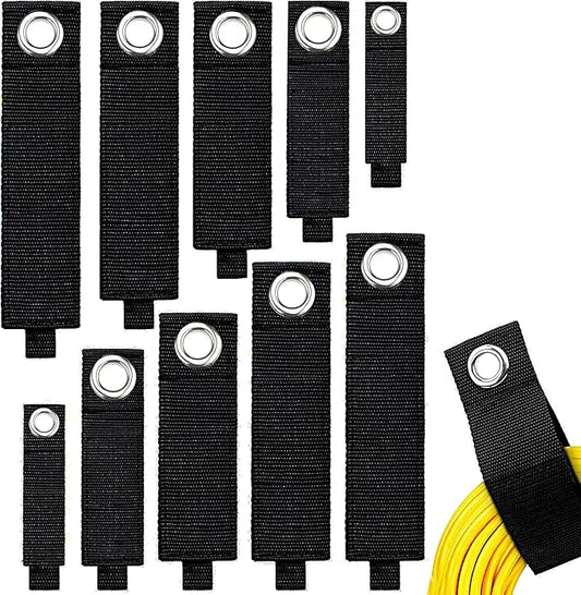 Zkptops 10Pcs Extension Cord Holder Organizer Heavy Duty Storage Straps Hook and Loop Cable Straps Hanger Garage Storage Accessories Wrap Rope Organizer for Hanging Cables Hoses Ropes and Tools