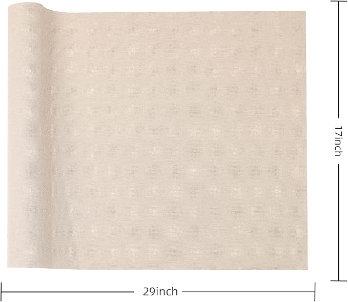 Wooqu Book Cloth, Natural Linen Surface and Paper Backed, Easy to Use, Strong, 17x29”, for Book Binding, Oatmeal