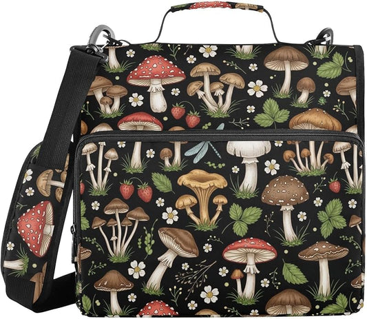 Zipper Binder Bag 3 Ring File Folder Portfolio Organizer Zippered Binder Bags with Strap Fits Laptop Women Men