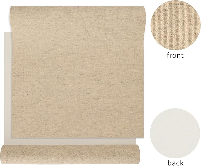 Wooqu Book Cloth, Natural Linen Surface and Paper Backed, Easy to Use, Strong, 17x29”, for Book Binding, Mixed Natural