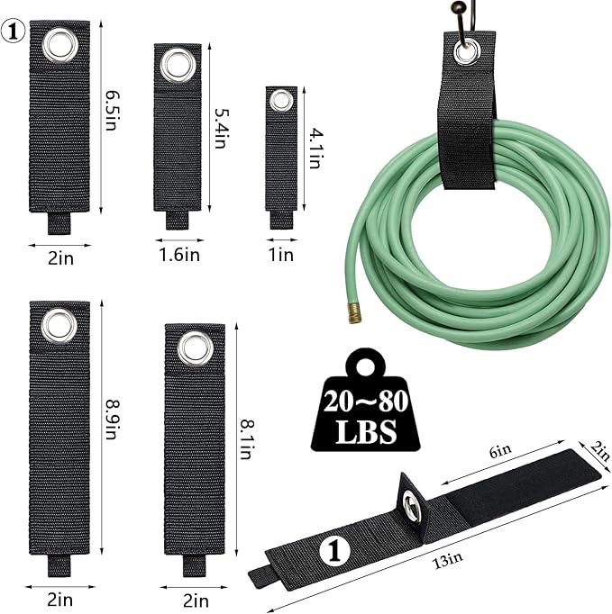 Zkptops 10Pcs Extension Cord Holder Organizer Heavy Duty Storage Straps Hook and Loop Cable Straps Hanger Garage Storage Accessories Wrap Rope Organizer for Hanging Cables Hoses Ropes and Tools