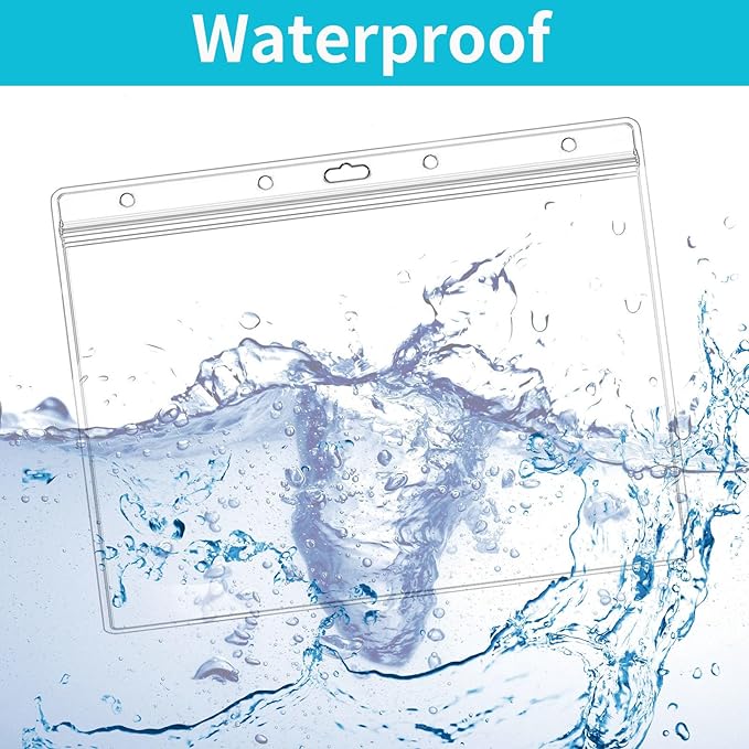 10 Pack Sheet Protectors，8.5" x 11" Waterproof Resealable Zip Wall Sign Holder Page Protectors Clear Photo Plastic Sleeves, Duty Work Pocket Hanging Sheet Protectors (Horizontal, 10 Pack)