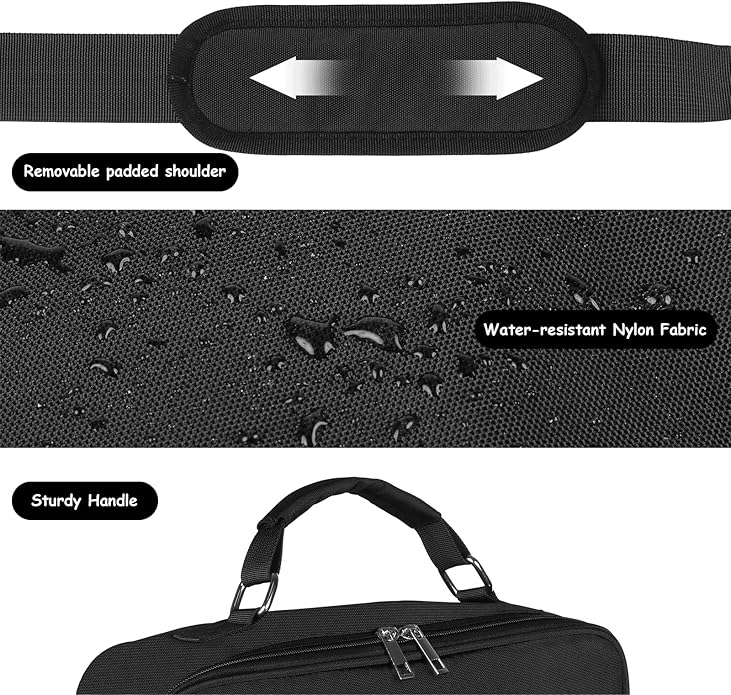 Zipper Binder 3 Ring, 500 Sheets Capacity, 2 Inch Binder with Shoulder Strap Fits for 14 Inch Laptop School and Office