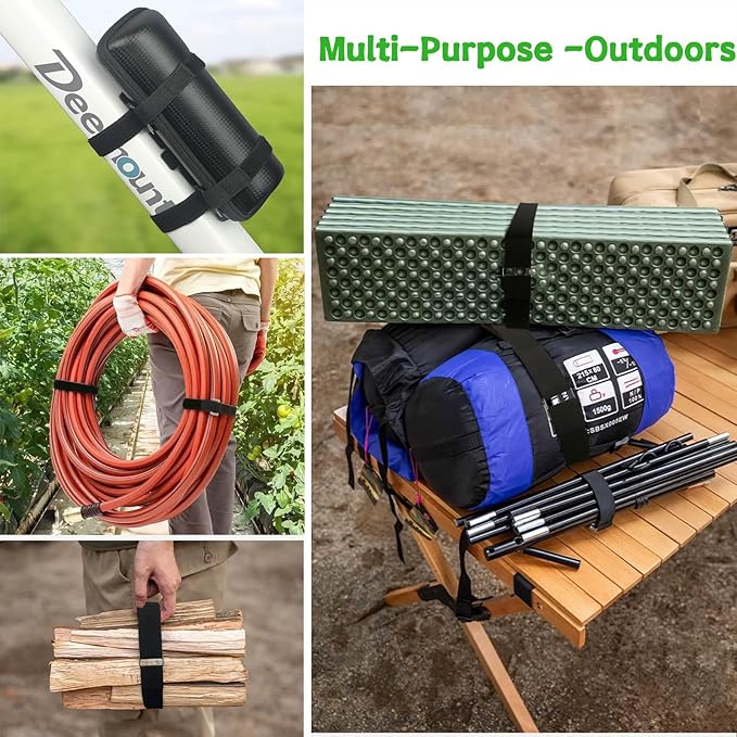 1.5inx32ft Hook and Loop Cable Straps with 30 Metal Buckles, Adjustable Fastening Straps, Reusable Free Cut Length Cord Straps, Wire Organizers for Cable Ties Roll