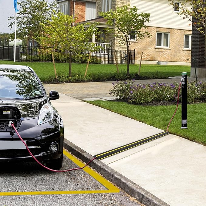 10 ft Floor Cable Cover Protector, Heavy Duty PVC Duct Easy to Unroll, Prevent Trip Hazard for Home Office or Outdoor Settings