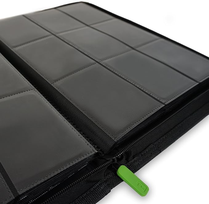 Vault X 9 Pocket Trading Card Zip Binder, 360 Cards, Premium Exo-Tec Album Material, 20 Side-Loading Pages, Folder for Collectible Games, Sports, TCG (Black)