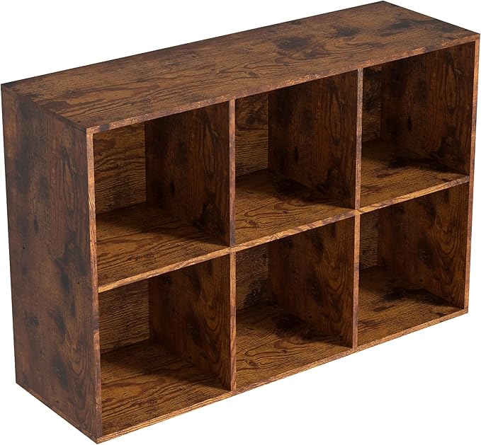 Wooden 6 Cube Storage Organizer with Closed Back Panel,White Cube Shelf Cubby Storage Organizers with Compartments for Living