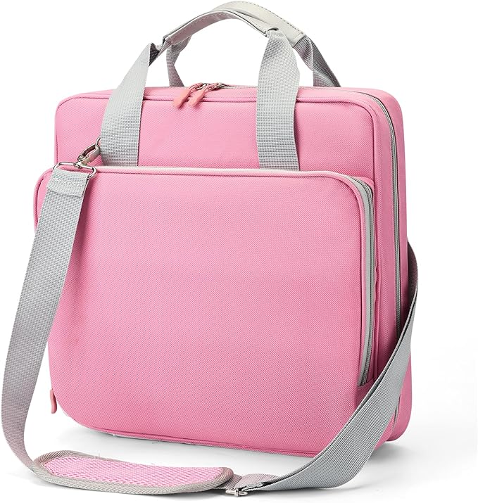 zipper binder with shoulder strap,3 Ring 2 inch Binder with Zipper, office binder organizer,500 Sheet Capacity (PINK)