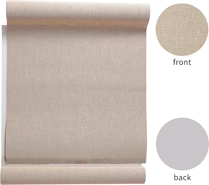 Wooqu Book Cloth, Natural Linen Surface and Paper Backed, Durable, Strong, 17x29'', for Book Binding, Chestnut Blend